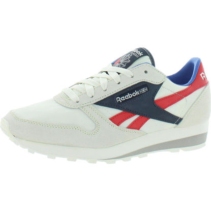 Picture of Reebok unisex-adult CLASSIC LEATHER Sneaker chalk/collegiate Navy/Radiant Red 4 medium US - Size: 5.5 Women/4 Men
