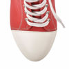 Picture of Richealnana Women's Platform Ankle High Heels Canvas Lace Up Stiletto Round Toe Casual Sneaker Boots Red Size 8 - Size: 8