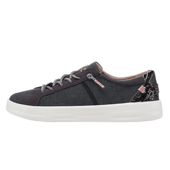 Picture of Hey Dude Women's Karina Jet Black Size 8 | Women's Sneakers | Women's Casual Shoes | Comfortable & Light-Weight - Size: 8