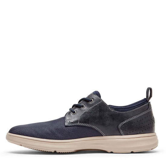Picture of Rockport Men's Zaden Plain Toe Oxford Sneaker, New Dress Blues Leather/Suede/Ripstop, 8 Wide - Size: 8 Wide