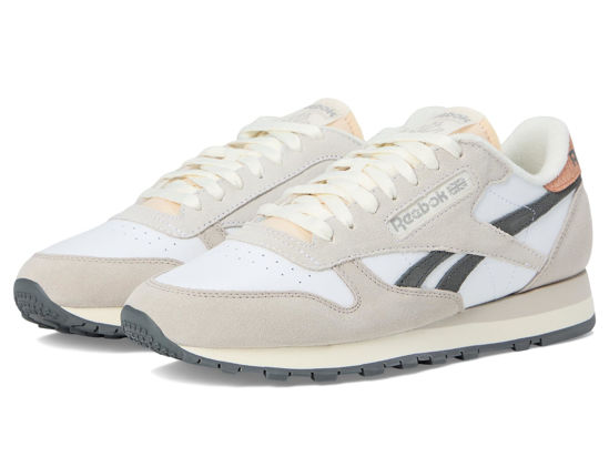 Picture of Reebok Unisex Classic Leather Sneaker, White/Moonstone/Grey 5, 13 US Men - Size: 14.5 Women/13 Men