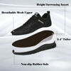 Picture of Men's Invisible Height Increasing Shoes Elevator Sneakers Breathable Knitted Hidden Heel Fashion Sneakers 2.4'' Taller, All-Black, 7.5 - Size: 7.5