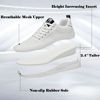 Picture of Recyphi Men's Invisible Height Increasing Shoes Elevator Sneakers Breathable Knitted Hidden Heel Fashion Sneakers 2.4'' Taller, All-White, 8.5 - Size: 8.5