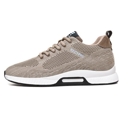 Picture of Recyphi Men's Invisible Height Increasing Elevator Shoes Lightweight Sport Shoes Height Boosting Fashion Sneakers 2.4'' Taller, Khaki, 6 - Size: 6