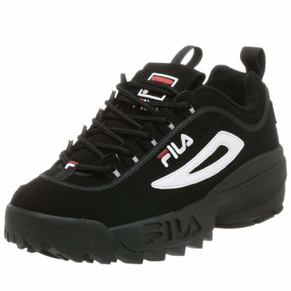 Picture of Fila Men's Strada Disruptor fashion sneakers, Black/White/Vin Red, 8.5 US - Size: 8.5