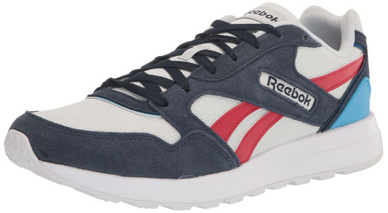 Picture of Reebok Unisex GL1000 Sneaker, Cold Grey/Vector Navy/Radiant Aqua, 13 US Men - Size: 14.5 Women/13 Men