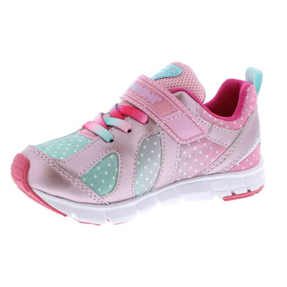 Picture of TSUKIHOSHI 3584 Rainbow Strap-Closure Machine-Washable Child Sneaker Shoe with Wide Toe Box and Slip-Resistant, Non-Marking Outsole - Rose/Mint, 9.5 Toddler (1-4 Years) - Size: 9.5 Toddler