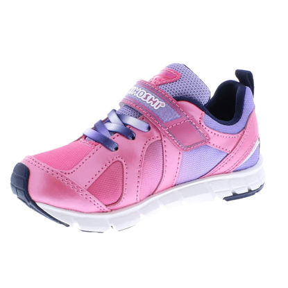 Picture of TSUKIHOSHI 3584 Rainbow Strap-Closure Machine-Washable Shoes for Boys and Girls with Wide Toe Box and Slip-Resistant, Non-Marking Outsole - Fuchsia/Purple, 1 Little Kid (4-8 Years) - Size: 1 Little Kid