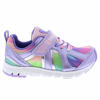 Picture of TSUKIHOSHI 3584 Rainbow Strap-Closure Machine-Washable Child Sneaker Shoe with Wide Toe Box and Slip-Resistant, Non-Marking Outsole - Lavender/Multi, 7.5 Toddler (1-4 Years) - Size: 7.5 Toddler