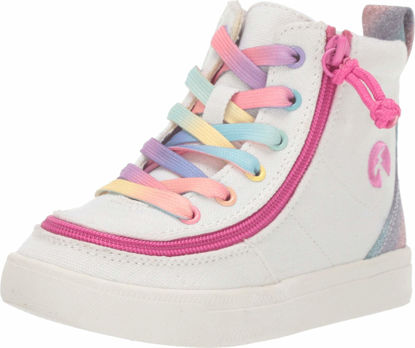 Picture of BILLY Footwear Kids Baby Girl's Classic Lace High (Toddler) White Rainbow 9 Toddler M - Size: 9 Toddler