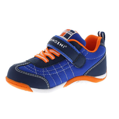 Picture of TSUKIHOSHI 1521 KAZ Strap-Closure Machine-Washable Child Sneaker Shoe with Wide Toe Box and Slip-Resistant, Non-Marking Outsole - Navy/Tangerine, 7 Toddler (1-4 Years) - Size: 7 Toddler