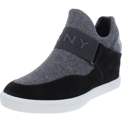 Picture of DKNY Women's High-Top Sneakers - Slip-On Shoes with Hidden Wedges, Dark Grey/Black Cosmos, 11 - Size: 11