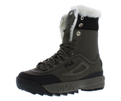 Picture of Fila Disruptor Shearling Womens Shoes Size 6.5, Color: Brown/Black/Grey - Size: 6.5
