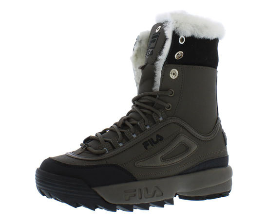 Picture of Fila Disruptor Shearling Womens Shoes Size 6.5, Color: Brown/Black/Grey - Size: 6.5