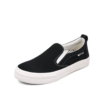 Picture of Taos Rubber Soul Slip-On Women's Sneaker - Fresh and Clean Canvas Design with Effortless Style, Removable Footbed and Arch Support - Elevated Comfort for All-Day Fashion Black/White Canvas 6.5 M US - Size: 6.5