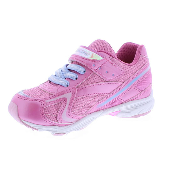 Picture of TSUKIHOSHI 3537 Glitz Strap-Closure Machine-Washable Child Sneaker Shoe with Wide Toe Box and Slip-Resistant, Non-Marking Outsole, Pink/Lt Blue - 12.5 Little Kid (4-8 Years) - Size: 12.5 Little Kid