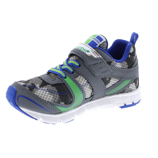 Picture of TSUKIHOSHI 3580 Velocity Strap-Closure Machine-Washable Youth Sneaker Shoe with Wide Toe Box and Slip-Resistant, Non-Marking Outsole - Gray/Camo, 6 Big Kid (8-12 Years) - Size: 6 Big Kid