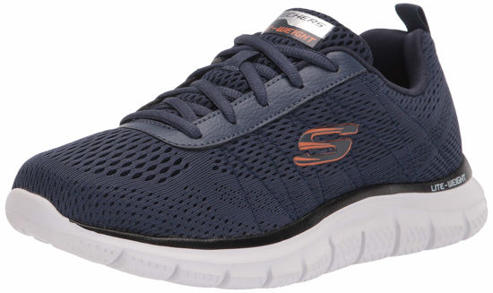 Picture of Skechers mens Skechers Men's Track Moulton Oxford, Navy/Orange, 13 US - Size: 13