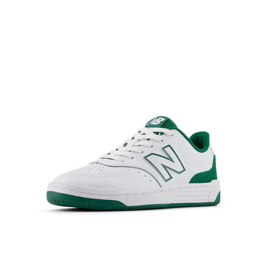 Picture of New Balance BB80 V1 Lace-Up Sneaker, White/Classic Pine, 4 US Unisex Big Kid - Size: 4 Big Kid
