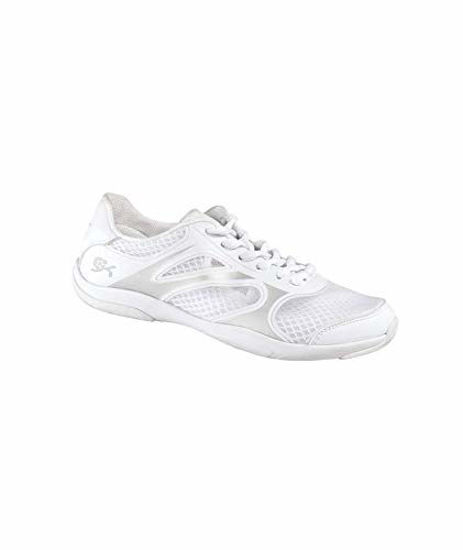 Picture of GK Spotlight Cheer Shoes, Cheerleading Dance Fashion Sneakers, Athletic Sport Training Lace-up Flats for Girls (White, 9.5) - Size: 9.5