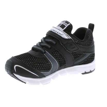 Picture of TSUKIHOSHI 3580 Velocity Strap-Closure Machine-Washable Child Sneaker Shoe with Wide Toe Box and Slip-Resistant, Non-Marking Outsole - Black/Silver, 13.5 Little Kid (4-8 Years) - Size: 13.5 Little Kid