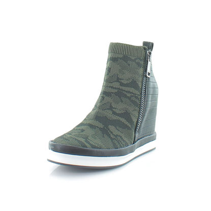 Picture of DKNY Women's High-Top Sneakers - Slip-On Shoes with Hidden Wedges, Military Green Samar, 9 - Size: 9