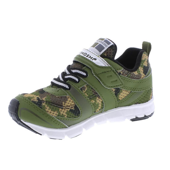 Picture of TSUKIHOSHI 3580 Velocity Strap-Closure Machine-Washable Child Sneaker Shoe with Wide Toe Box and Slip-Resistant, Non-Marking Outsole - Green/Camo, 10 Toddler (1-4 Years) - Size: 10 Toddler