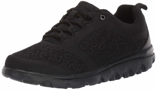 Picture of Propét Women's TravelActiv Sneakers Casual Lace-Up Shoes, All Black, 6 X-Wide - Size: 6 X-Wide