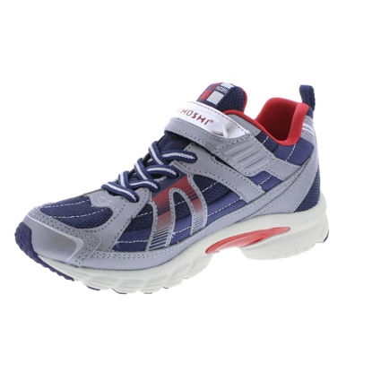 Picture of TSUKIHOSHI 3570 Storm Strap-Closure Machine-Washable Youth Sneaker Shoe with Wide Toe Box and Slip-Resistant, Non-Marking Outsole, Steel/Cobalt - 4 Big Kid (8-12 Years) - Size: 4 Big Kid
