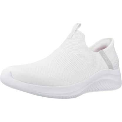 Picture of Skechers Women's Ultra Flex 3.0 Cozy Streak, White Knit Light Gray Trim, 6 - Size: 6