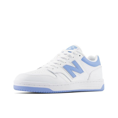 Picture of New Balance Men's 480 Sneaker, White/Team Carolina/Light Aluminum, 9 - Size: 9