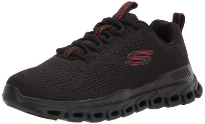 Picture of Skechers Men's Glide Step Fasten Up Lace-up Sneaker Oxford, Black/Black, 12 Wide - Size: 12 Wide