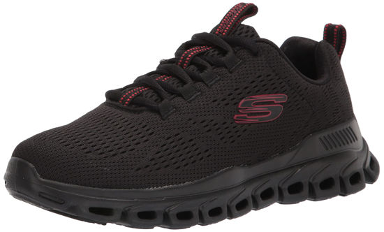 Picture of Skechers Men's Glide Step Fasten Up Lace-up Sneaker Oxford, Black/Black, 12 Wide - Size: 12 Wide
