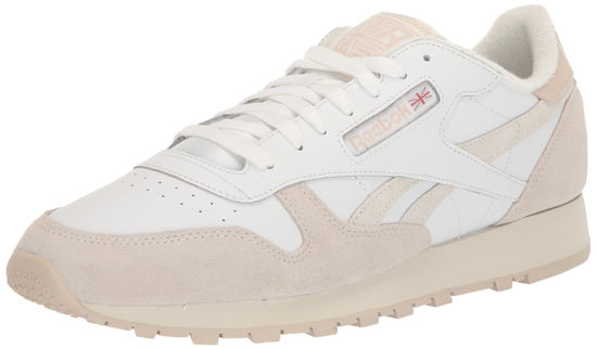 Picture of Reebok Unisex Classic Leather Sneaker, White/Chalk/Stucco, 4.5 US Men - Size: 6 Women/4.5 Men