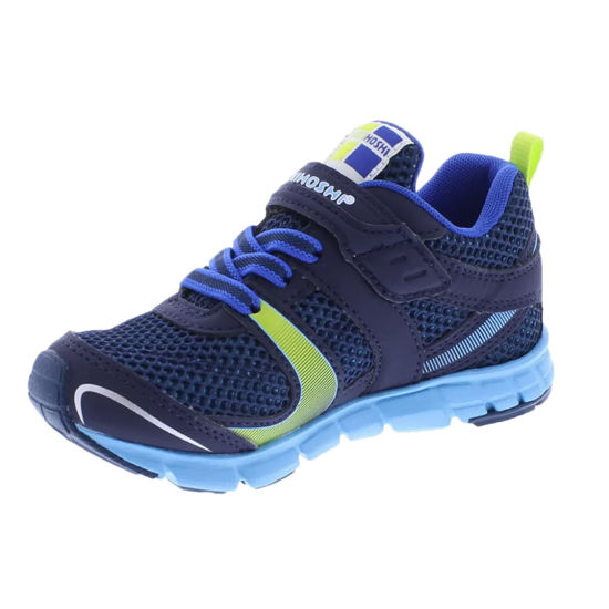 Picture of TSUKIHOSHI 3580 Velocity Strap-Closure Machine-Washable Youth Sneaker Shoe with Wide Toe Box and Slip-Resistant, Non-Marking Outsole - Navy/Sky, 3.5 Big Kid (8-12 Years) - Size: 3.5 Big Kid