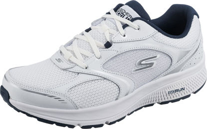 Picture of Skechers Men's GOrun Consistent-Athletic Workout Running Walking Shoe Sneaker with Air Cooled Foam, White/Navy, 8 X-Wide - Size: 8 X-Wide