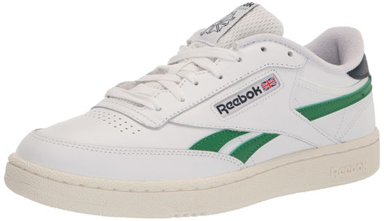Picture of Reebok Unisex Club C Revenge Sneaker, White/Glen Green/Vector Navy, 5.5 US Men - Size: 7 Women/5.5 Men