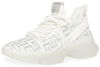 Picture of Steve Madden Maxima Sneakers Women Lace Up Rhinestone Chunky Low Top Knit Runner (White/Silver, 6) - Size: 6