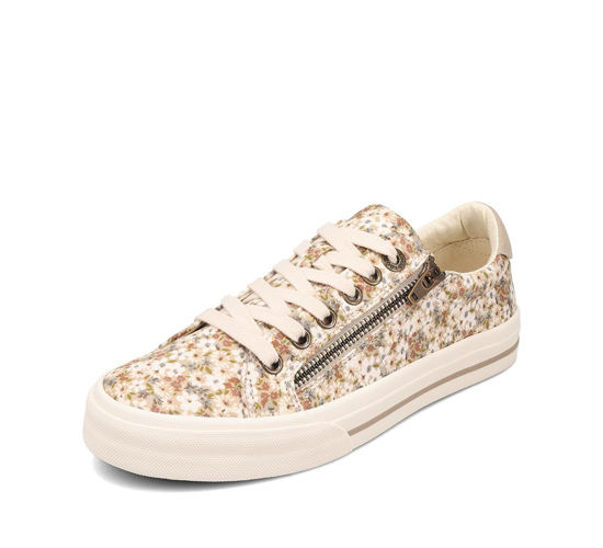Picture of Taos Z Soul Women's Sneaker - Stylish Platform Sneaker with Removable Footbed, Arch Support, Premium Cushioning, Lace-Up Adjustability, and Easy Access Zipper Natural Floral Multi 7.5 (M) US - Size: 7.5
