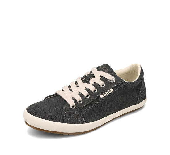 Picture of Taos Star Women's Sneaker - Iconic Style with Canvas Design for Everyday Adventures - Custom Fit Lacing and Premium Removable Footbed with Arch Support for All Day Comfort Charcoal Wash 5 M US - Size: 5