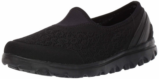 Picture of Propét Womens TravelActiv Slip On Walking Walking Sneakers Athletic Shoes - Black - Size 8.5 2E - Size: 8.5 X-Wide