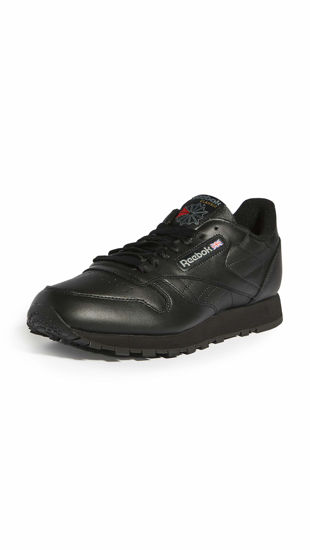 Picture of Reebok Women's Classic Leathers Sneaker, Black, 22.5 cm - Size: 5.5