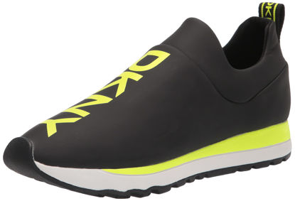 Picture of DKNY Women's Lightweight Slip on Comfort Sneaker, Black/NEON Yellow Jadyn, 9.5 - Size: 9.5