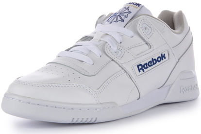 Picture of Reebok Men's WORKOUT PLUS Sneaker, White/Royal, 9.5 M US - Size: 9.5