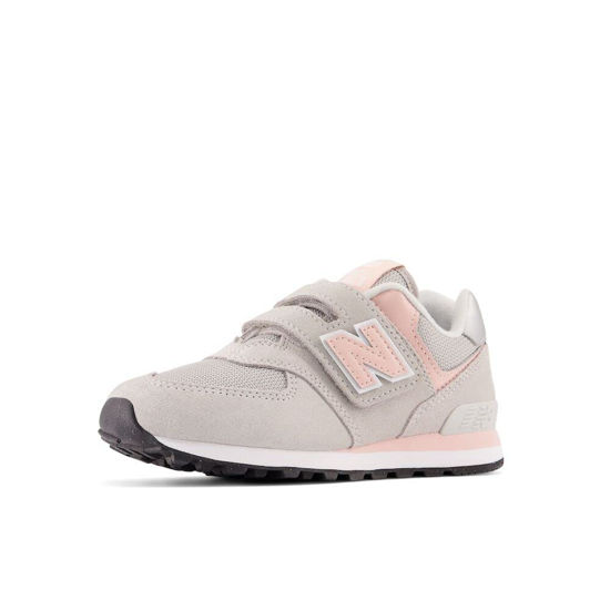 Picture of New Balance Girls 574 Core Hook and Loop Sneaker, Rain Cloud/Pink Haze, 1.5 Wide Little Kid - Size: 1.5 Wide Little Kid