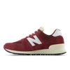 Picture of New Balance Unisex 574 V2 Varsity Suede Sneaker, Classic Crimson/White/Angora, 14 US Men - Size: 15.5 Wide Women/14 Men