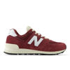 Picture of New Balance Unisex 574 V2 Varsity Suede Sneaker, Classic Crimson/White/Angora, 14 US Men - Size: 15.5 Wide Women/14 Men