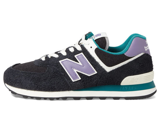Picture of New Balance Unisex 574 V2 Lace-Up Sneaker, Black/Blue, 11 US Men - Size: 12.5 Wide Women/11 Men