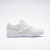 Picture of Reebok Women's Club C Double Sneaker, White/Lucid Lilac/Solar Acid Yellow, 5 - Size: 5