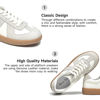 Picture of BEAU TODAY Retro Sneakers for Women,Casual Fashion Lace Up Sneaker,Comfortable Classic Leather Vintage Walking Shoes Beige-Grey US 6.5 - Size: 6.5